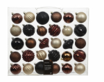 Decoris Shatterproof joulukuusen koristeet, cappuccino, 30 kpl (22958)