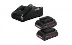 Bosch Powertools Starter-Set 18V (2x ProCORE 18V 4.0Ah + GAL 18V-40 Professional) (schwarz, 2x Akku + Ladegert, AMPShare Alliance)