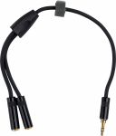 Fuj:tech 3,5 mm TRS isane 2 x 3,5 mm TRS emane Y-adapter, 20 cm