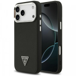 GUESS iPhone'i 17 Pro kest, hildub MagSafe'iga GUHMP17LPGTSPSK (tekstuuriga PU kolmnurgalogo), must