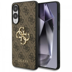 GUESS kest SAMSUNG S25 Edge'ile GUHCS25E4GMGBR (4G PU Suur Logo) pruun