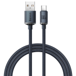 Baseus Crystal Shine Series kaabel USB-kaabel kiireks laadimiseks ja andmete edastamiseks USB Type A - USB Type C 100W 1,2m must (CAJY000401) - OUTLET