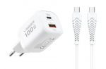 Telefonilaaduri VEGER USB A + Type C PD Super Charge PPS 100W + andmekabel Type CType C 240W TR150 valge