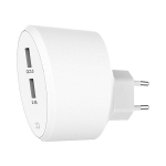 XQISIT Laadimisaluse 2xUSB + QC 3.0 valge/valge 31540