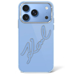 Karl Lagerfeld Etui IML Big Signature Resin Metal Frame do iPhone 18 Pro / 17 Pro sinine