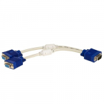 AKYGA AK AD 20 VGA kabeliga adapter Y mees 2 X naine, Sinine VGAx2 Valge