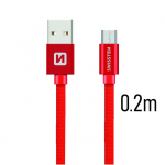 Swissten Tekstiili Kiirelaadimise Universaalne Micro USB Andme- ja Laadimiskaabel 0,2 m