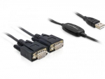 Delock 2 x RS232/USB 2.0 seeriaalkabel must