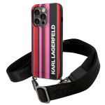 Karl Lagerfeld KLHCP14LSTSTP iPhone 14 Pro 6,1" kvakott rowy/roosa vrvi triibud rihmaga