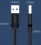 UGREEN 10370 USB - USB-kaabel 1 m Must