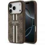 GUESS Etui 4G triibudega MagSafe iPhone'ile 17 Pro, pronksivrvi