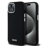 DKNY DKHMP15SSMCHLK iPhone 15 / 14 / 13 6.1" tarny/must hardcase vedel silikoon vike metallist logo MagSafe
