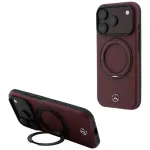 Mercedes Nahkkarbi ringiga alustaga MagSafe iPhone 18 Pro / 17 Pro jaoks, viinipunane