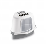 Cat toilet corner closed Sprint Corner Plus 56x40x40cm white|grey
