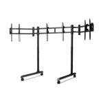 Next Level Racing Floor stand | Tube Freestanding Triple Monitor Stand | Up to 3x43 " | Height adjustment, Tilt | Maximum weight (capacity) 50 kg | Black