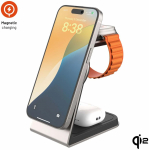 Fixed 3-1 Mag ALU Qi2 langaton MagSafe-latauasema, titaani (FIXMPOS-AL2-TI)