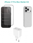eSTUFF Kit for iPhone 17 Pro Max. Charger, Cover, Glass. Brown
