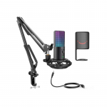 FIFINE RGB, USB-MIKROFONI KOMPLEKT VARRESTATIIVI JA LGIDAMPERIGA VOOGULEKANDMISTEKS T669 PRO