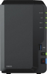 SYNOLOGY DS223 NAS-ssteem 2-paneeliga 24 TB, sh 2x 12 TB kvaketas HAT3310-12T