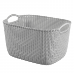 Basket Knit L rectangle 19L 40x30x23cm light grey