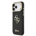 GUESS PU Tekstuuriga 4G Logo Statiiv Kaameraraam Kate iPhone'i 17 Pro Max jaoks / Must