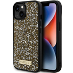 GUESS GUHCP15SPFGSBSD iPhone 15 / 14 / 13 6.1" kollane kvakaaneline Rhinestone Metal Logo