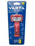 Varta Vlisludes spordiks H20 Pro hall, punane peakomplekt, otsalampe LED
