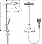 Hansgrohe Raindance E Showerpipe 360 1jet with Thermostat 27112000