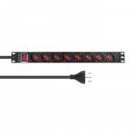 Lanview 1U 19-tolline 8-port Type F/J, llitiga, 2 meetrine toitekaabel