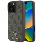 GUESS HC PU 4G Small 4G ja Classic iPhone'i 16 Pro MagSafe'i pruun kaitsembris
