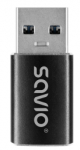 Savio Adapter AK-81 USB-A to USB-C must Black