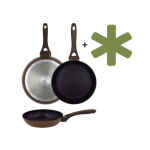 Natura 24cm induction brown frying pan with guard