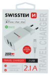 Swissten Nutikas IC reisislm 2x USB 2.1A Lightning MFI kaabliga 1.2 m