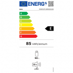 BEKO Refrigraator | RS9051PN | E energiaklass | Vabadestandmtteline | Larder | Krgus 85 cm | Jkastike netokapatsus 90 L | 39 dB | Hbevrv |