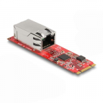 Delock M.2 Key B+M-ist RJ45-le 2,5 Gigabit Etherneti pordi adapter horisontaalne
