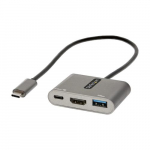StarTech.com USB-C mitteport adapter, USB-C HDMI 4K video, 100W PD lbi, USB 3.0 hub 5Gbps (1xType-C/1xA), USB-C mini dock, USB-C reisidokk, mobiilne arvuti henduskeskus