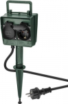 Goobay 55943 power extension 2 m 2 AC outlet(s) Outdoor Black, Green