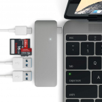 Satechi USB-C lbipsega 3-in-1 USB-keskus Kompaktne lbipsega laadimise USB-C keskus USB 3.0, SD ja Micro SD jaoks MacBooki ja