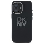 DKNY DKHCP16SSMCBSK iPhone 16 6.1" tarny/must hardcase vedel silikoon metallist logo