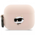 Karl Lagerfeld Silikoonist hoiukarp Chaupette AirPods Pro 3 jaoks, roosa
