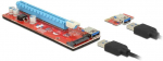Delock Riser PCI x1 AND gt; x16 USB kaabel toitehendus