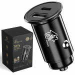 Extralink Smart Life autolaadija | 38W, 1x USB-C, 1x USB-A | Must