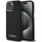 Karl Lagerfeld FW metallplaadi MagSafe mbris iPhone 15-le must