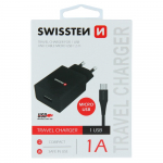 Swissten Reisisgilaadija Nutikas IC USB 1A + Andmekabel USB / Micro USB 1,2m