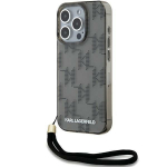 Karl Lagerfeld KLHCP15XHKDPNSK iPhone 15 Pro Max 6.7" tarny/must hardcase IML Mono KL muster ja juhtmevahendid