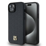 DKNY DKHMP15MPSHRPSK iPhone 15 Plus / 14 Plus 6.7" tarny/must kvakaaneline nahast monogrammi muster metallist logo MagSafe