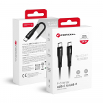 USB-C kaabel USB-C Forcell F-Energy QC4.0 PD 5A 100W silikoonist 1 m C347 must