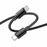 Hoco USB-C USB-C kaabel 3A 60W 1 m X96, must
