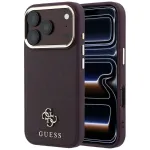 Case Guess Saffiano Small 4G AND Classic Logo MagSafe for iPhone 18 Pro Max / 17 Pro Max burgundy