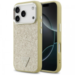 GUESS iPhone'i 17 Pro kest, hildub MagSafe'iga GUHMP17LPFGTSCMD (PU Glitter W/ kolmnurgalogo) kuldne